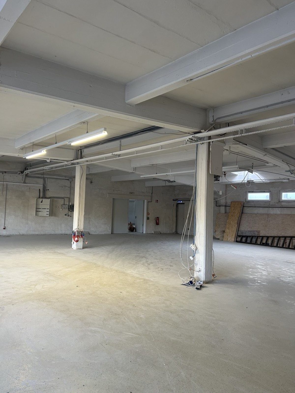 Das Foto zeigt den Ausschnitt einer großen Halle, die sich aktuell in in einem rohen Zustand befindet, da Abrissarbeiten vorgenommen wurden.