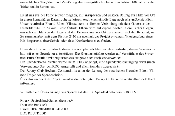 RC Bochum Constantin Aufruf Spendenaktion 1